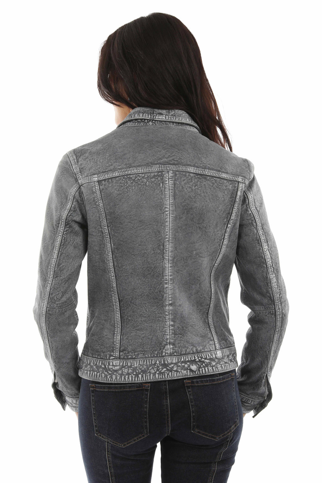 Scully Button Front - Women's Leather Jean Jacket