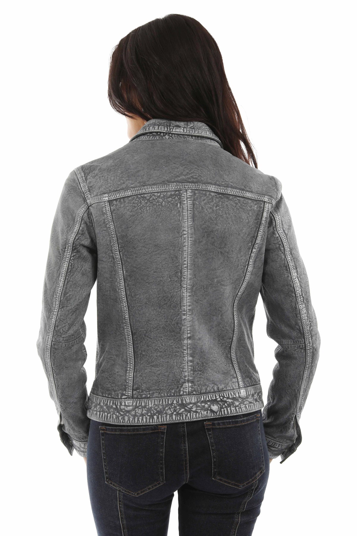 Scully Button Front - Women's Leather Jean Jacket