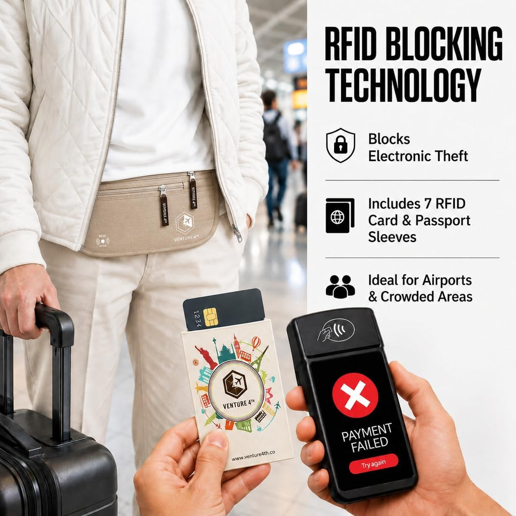 Travel Money Belt + RFID Sleeves