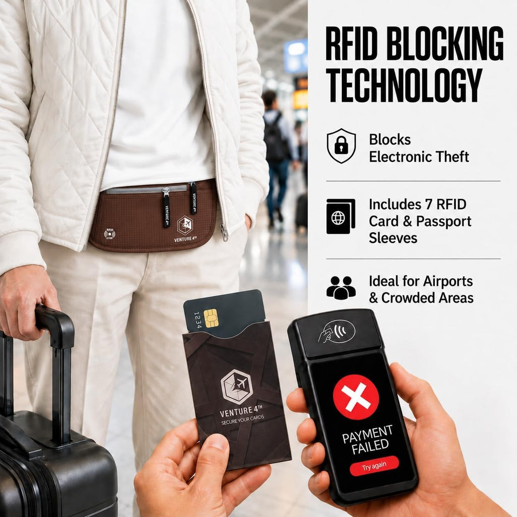 Travel Money Belt + RFID Sleeves