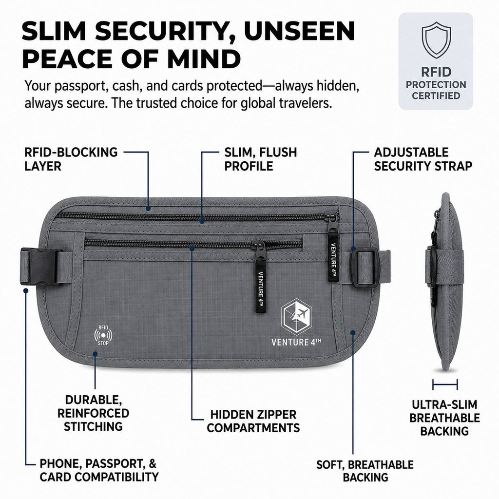 Travel Money Belt + RFID Sleeves