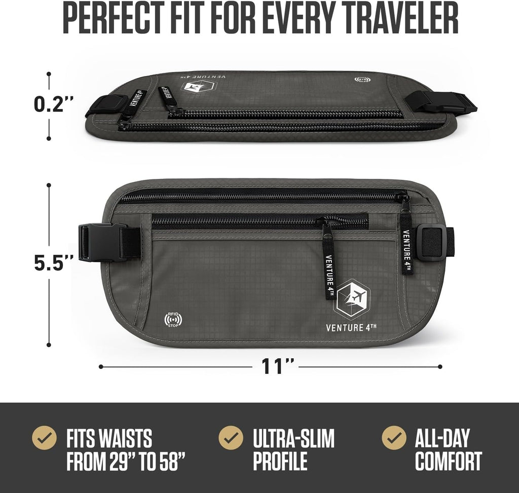 Travel Money Belt + RFID Sleeves