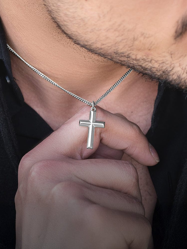 Cross Pendant Necklace (Silver)