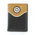 Nocona Two-Toned Star Concho - Mens Tri-Fold Wallet
