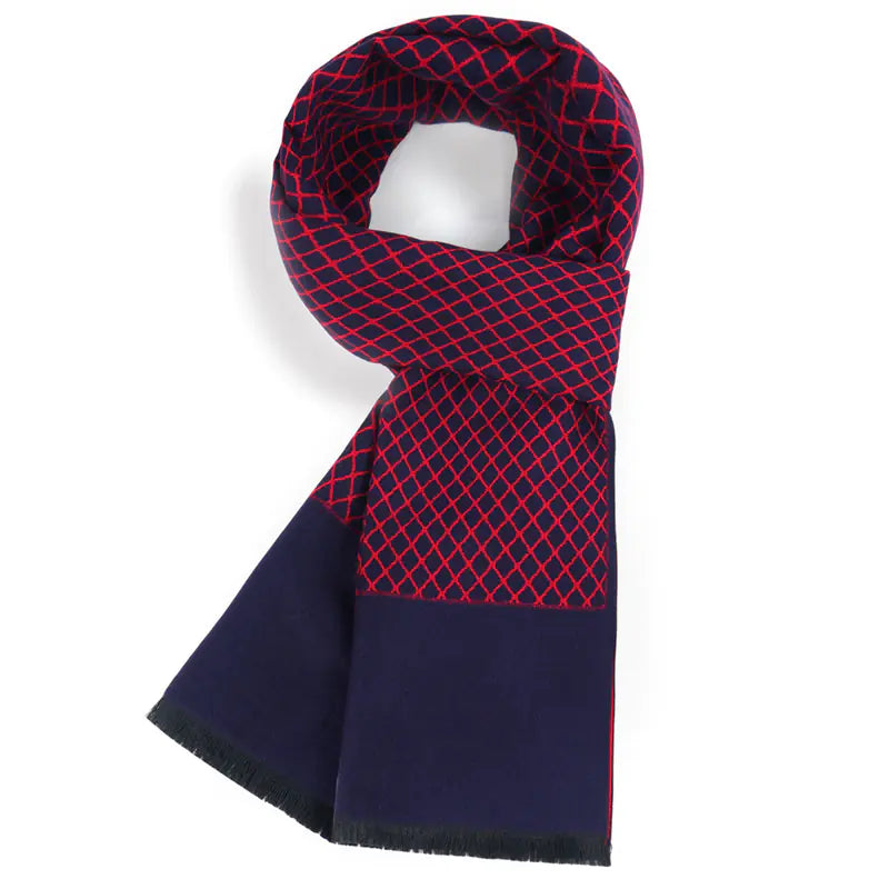 Men's Cashmere Scarf - Thick & Stylish Checkered Design