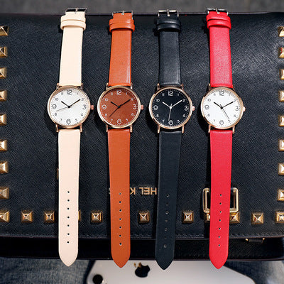 Korean-style, stylish, simple leather strap watches.