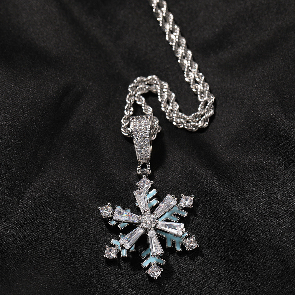 Winter rotating snowflake luminous oil drop pendant