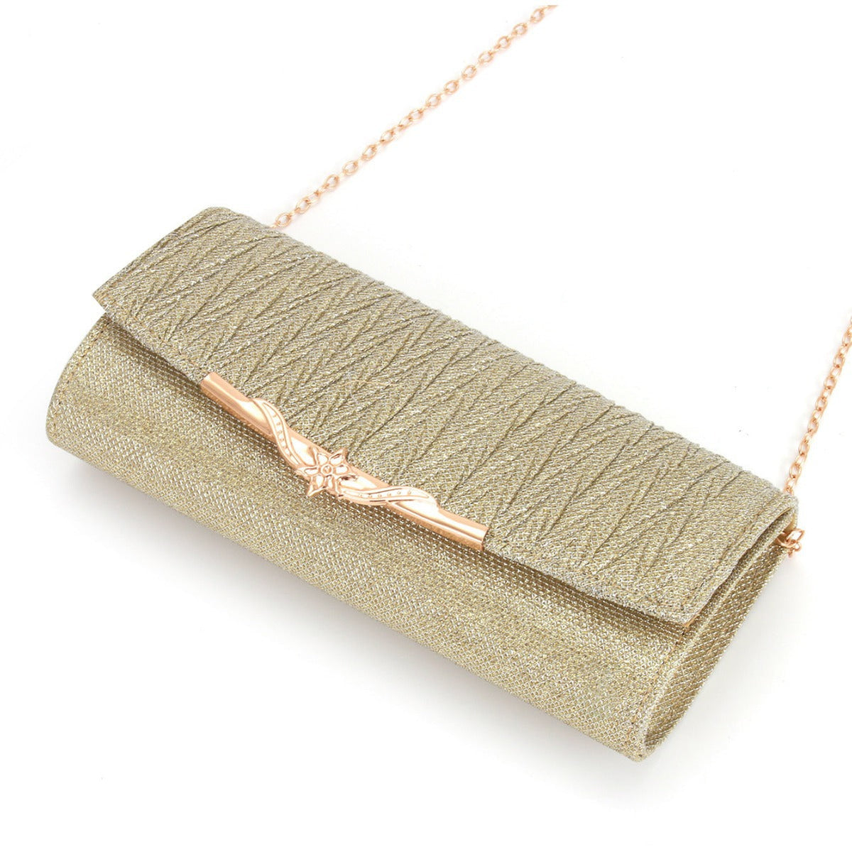 Metal veil pleated Clutch bag evening bag