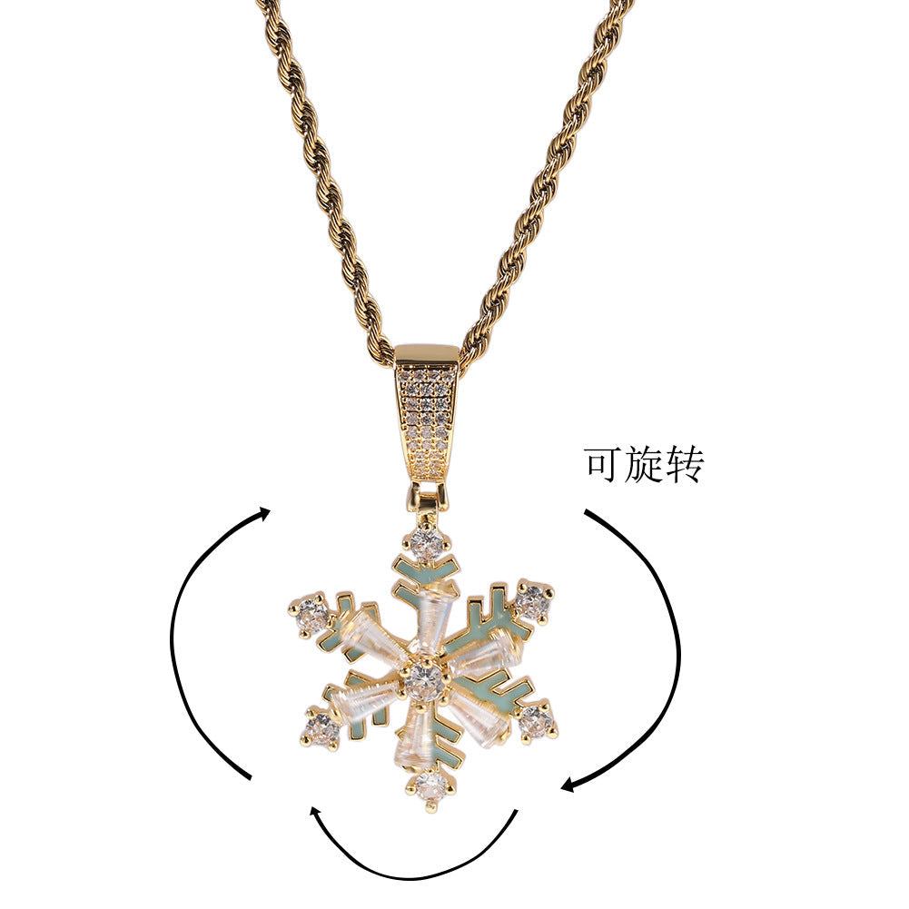 Winter rotating snowflake luminous oil drop pendant