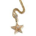 Hip-hop diamond-studded rotating five-pointed star necklace