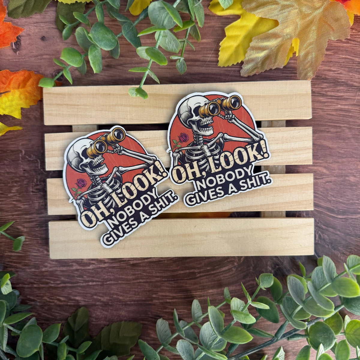 Oh Look, Nobody Gives a Sh*t | UV Printed Leather Hat Patch
