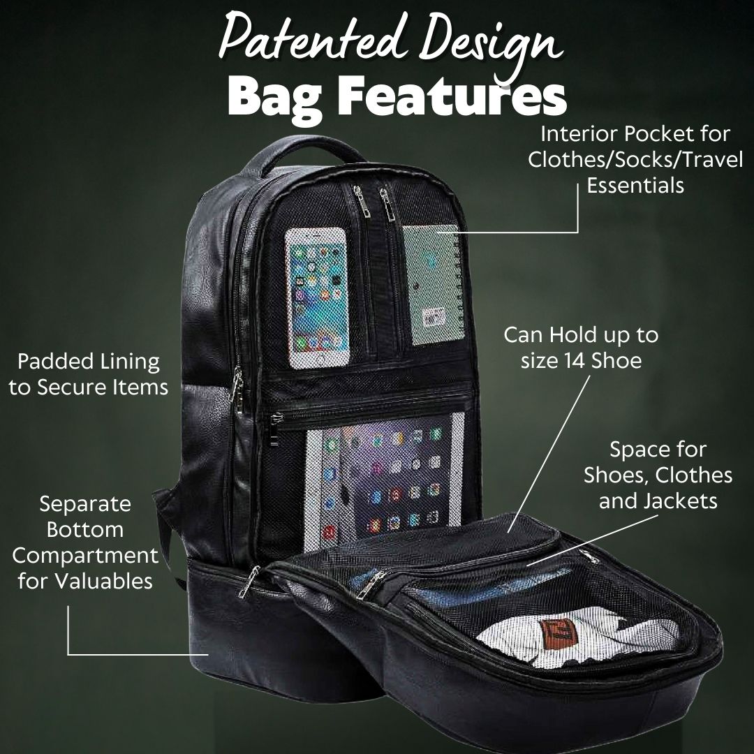 Black Leather Patented Carry-on Bag (XL Design) (Only 300 Made)