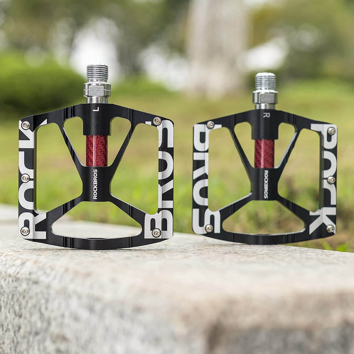 ROCKBROS Aluminum Bike Pedals Non-Slip 9/16 Platform MTB Pedals