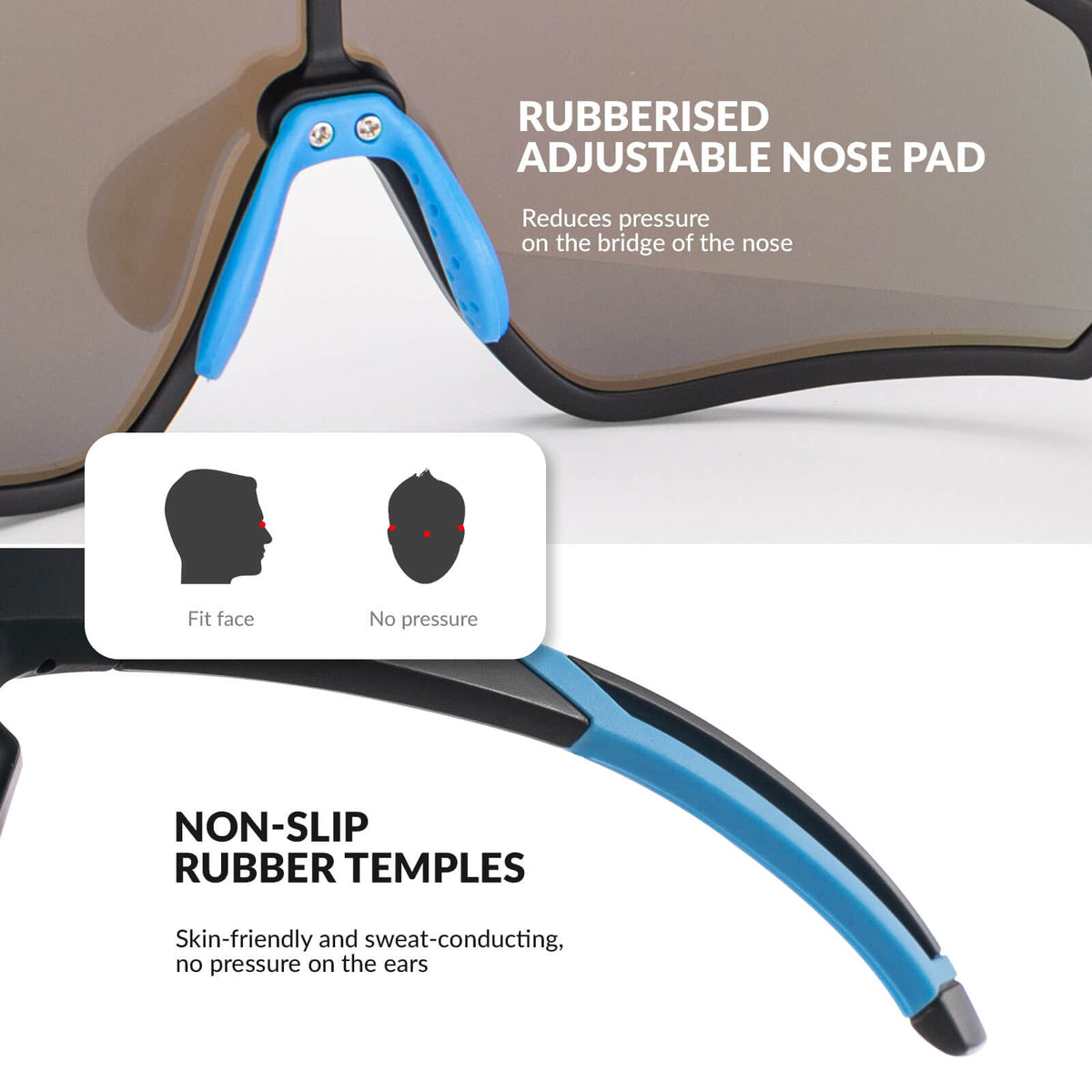 ROCKBROS Kids Polarized Cycling Sunglasses UV400 Bike Glasses