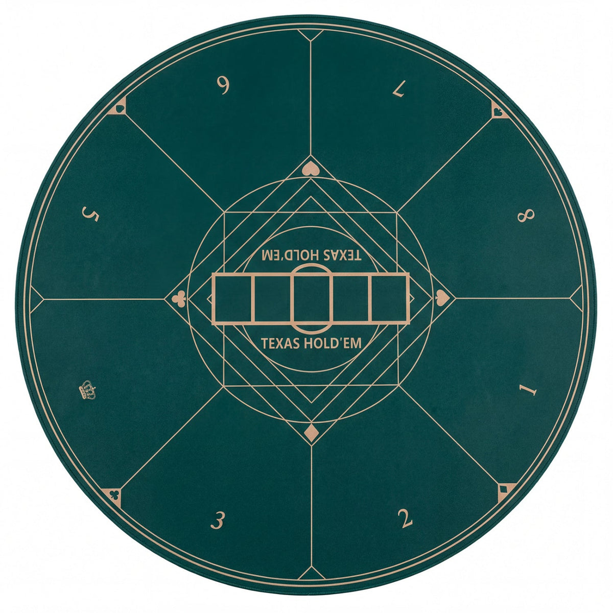 Round Poker Mat for Texas Hold'em 40 inch Portable Foldable Anti-Slip Rubber Base Table Layout