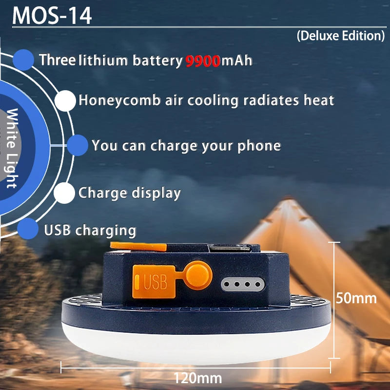 MOSLIGHTING Tent Light — Rechargeable Camping Lantern Bulb
