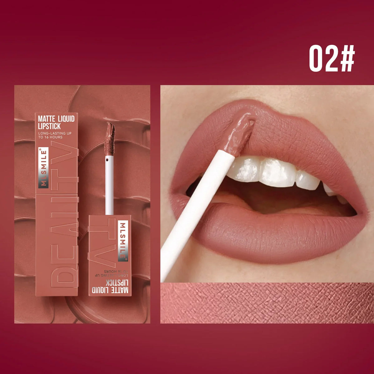 MLSMILE 6 Color Non-stick cup Velvet Satin Gloss Lip glaze Mist Liquid matte lipstick Waterproof long-lasting color liquid