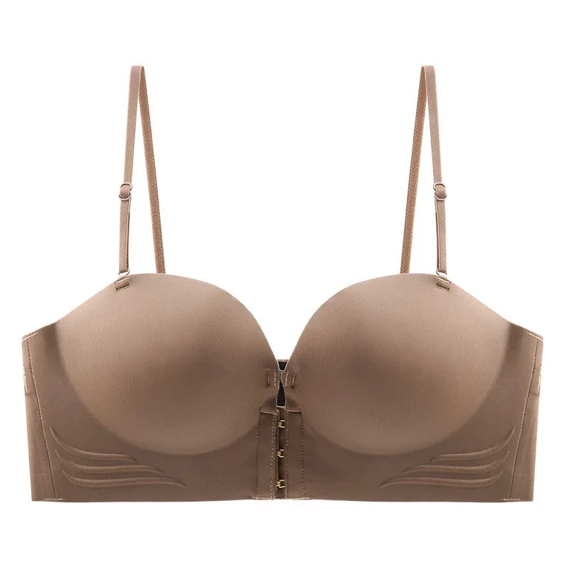 FINETOO Front Closure Sexy Push Up Bra Women Invisible Bras Underwear Lingerie For Female Brassiere Strapless Seamless Bralette