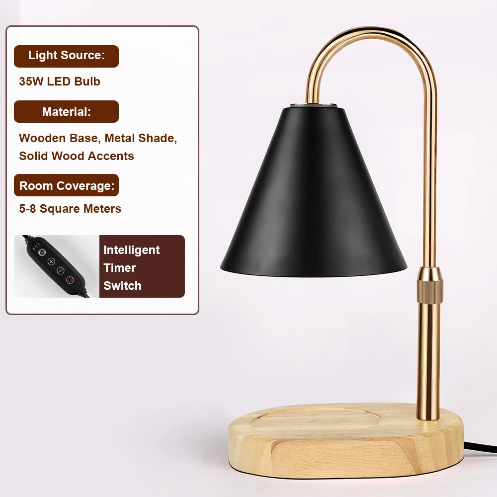 Dimmable Candle Warmer Lamp with Timer, Adjustable Height