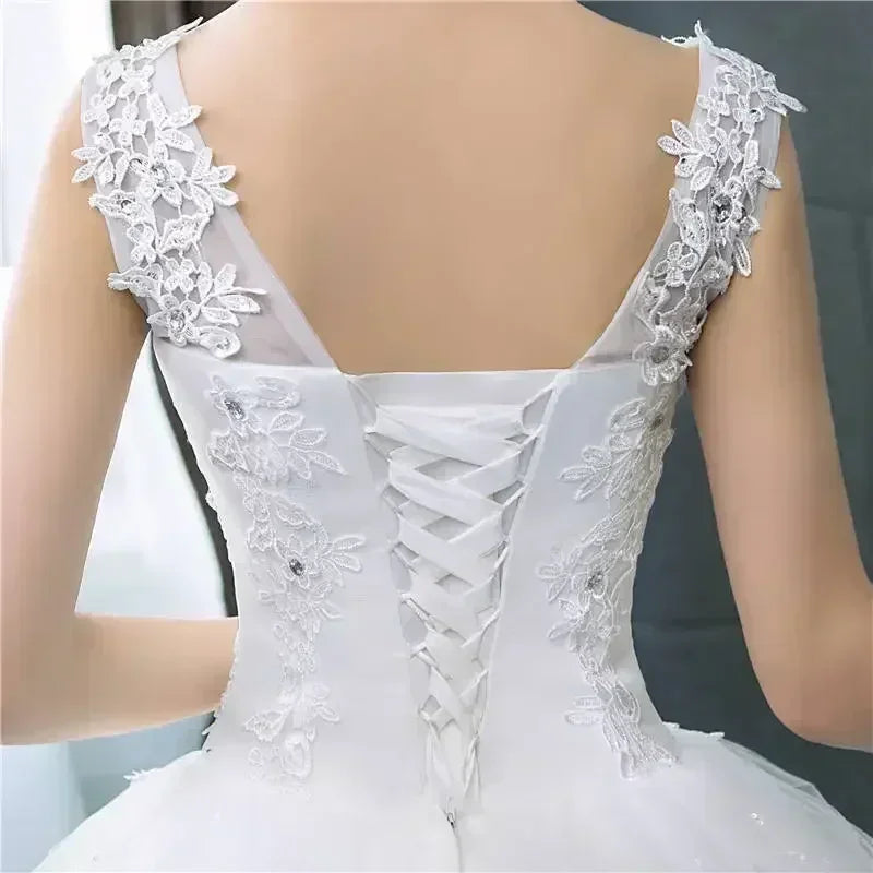 Plus Size Wedding Dress - V-Neck Sequined Ball Gown Customizable | Femstylo