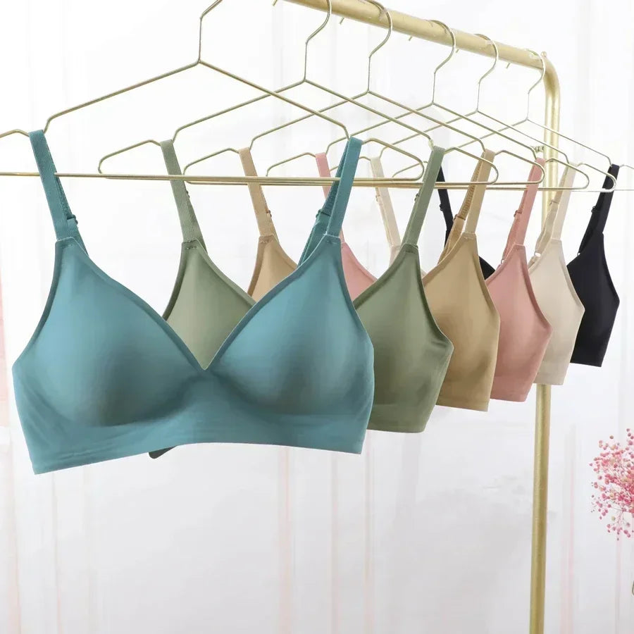 Latex Jelly Underwear Seamless Bras for Woman Wireless Sleep Removable Padded Bralette One Piece Brassiere No Wire Comfortable