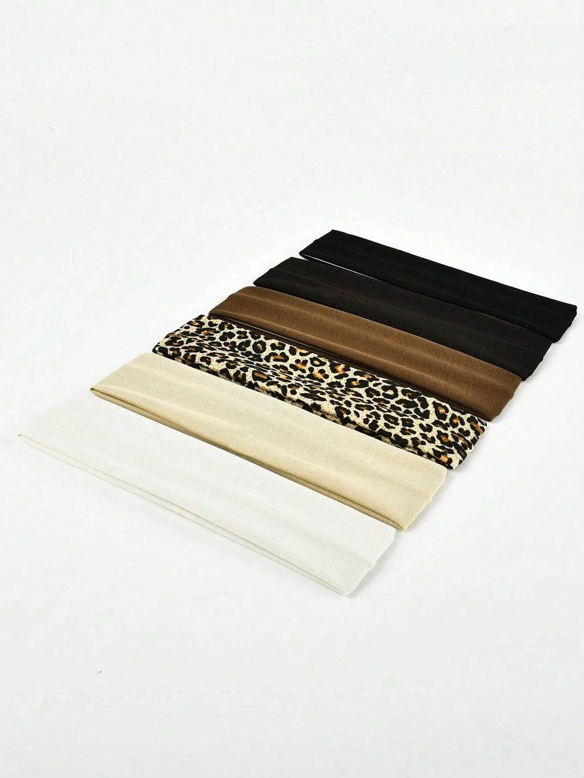 6-Pack Sports Sweatband Headbands – Solid Color & Leopard Print
