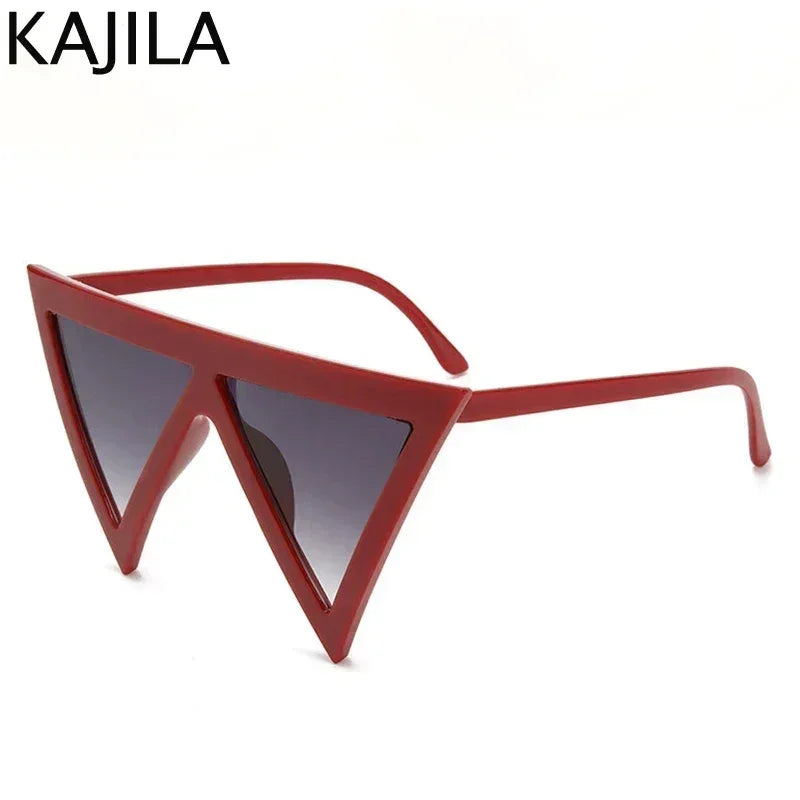 Oversized Triangle Punk Shiled Sunglasses Women Big Frame 2025 Luxury Brand Windproof Eyewear For Ladies UV400 Goggle Shades