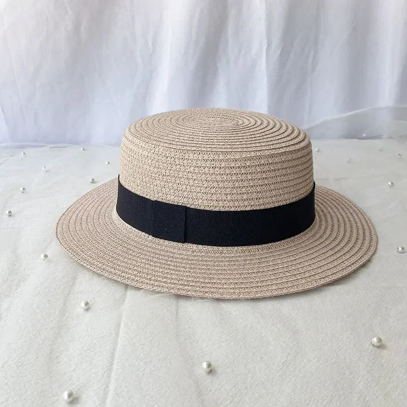 Korean Summer Men's and Women's Top Hats Straw Hats Sunshade Sunscreen Hats Beach Vacation Travel Hat