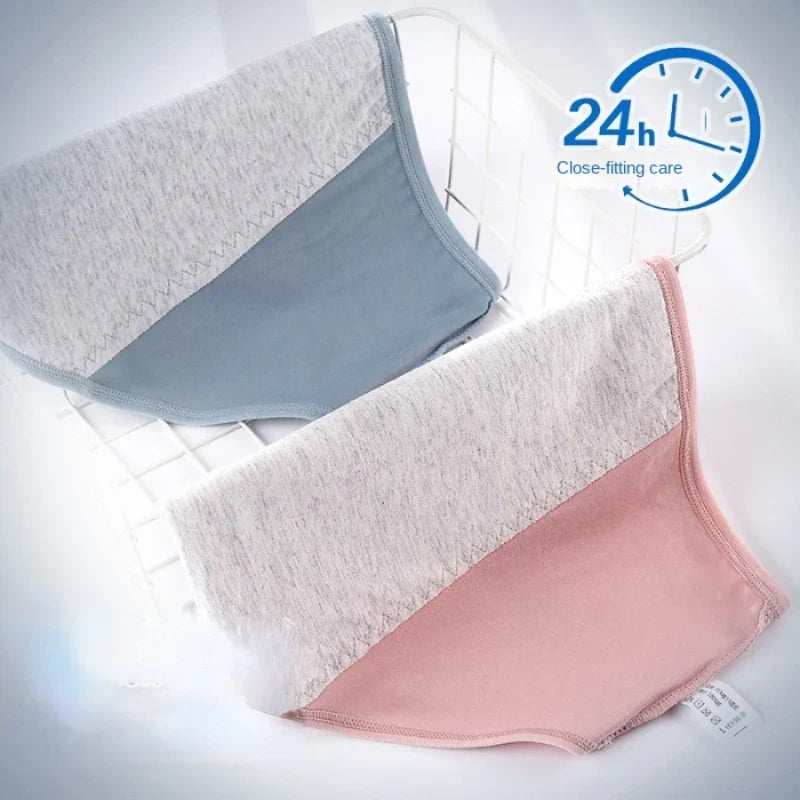 3PCS/set Women's menstrual briefs large flow postpartum water absorption leakproof briefs women's pure cotton menstrual briefs