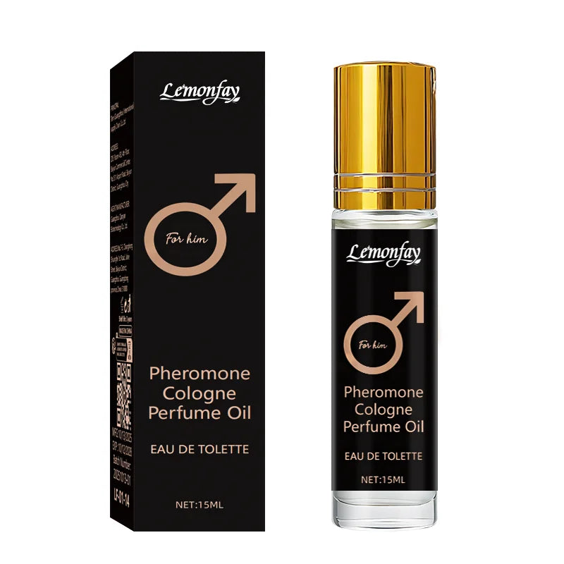 Lemonfay Pheromone Cologne Perfume Oil for Men Roll On Long Lasting Fragrance Portable 15ml Eau De Toilette for Dating