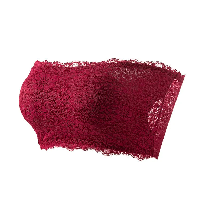 Women's Plus Size Body Shaping Underwear Strapless Sexy Lace Bra Comfortable Breathable Sports Bra