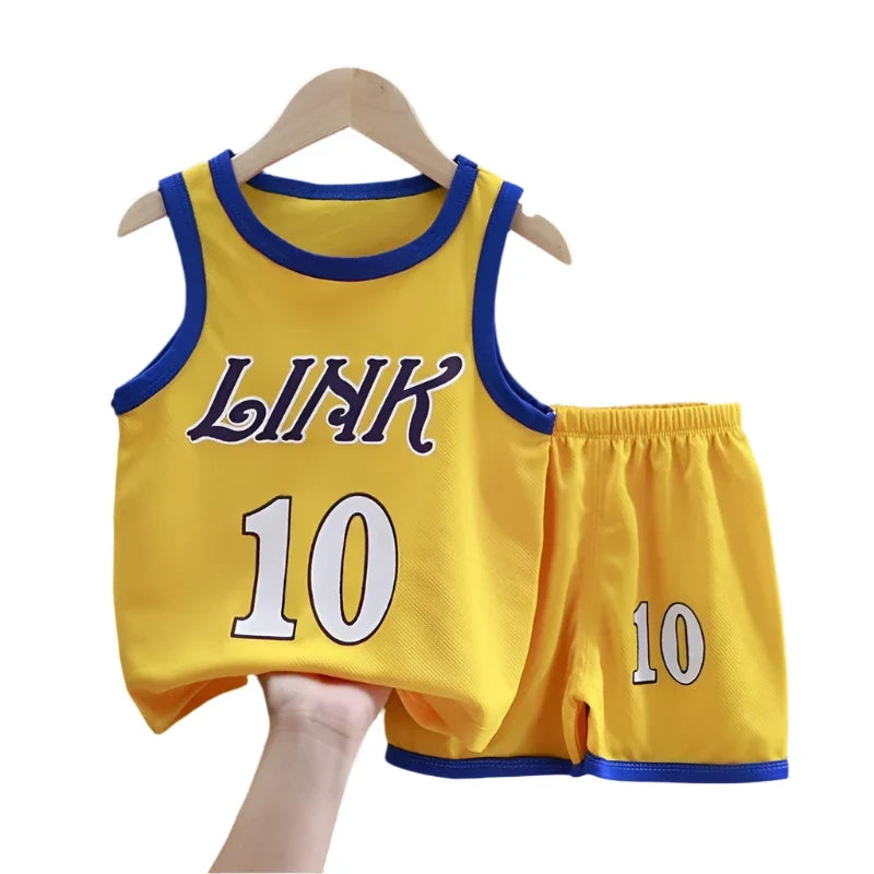 Summer Kids  Basketball Jersey and Shorts Set
