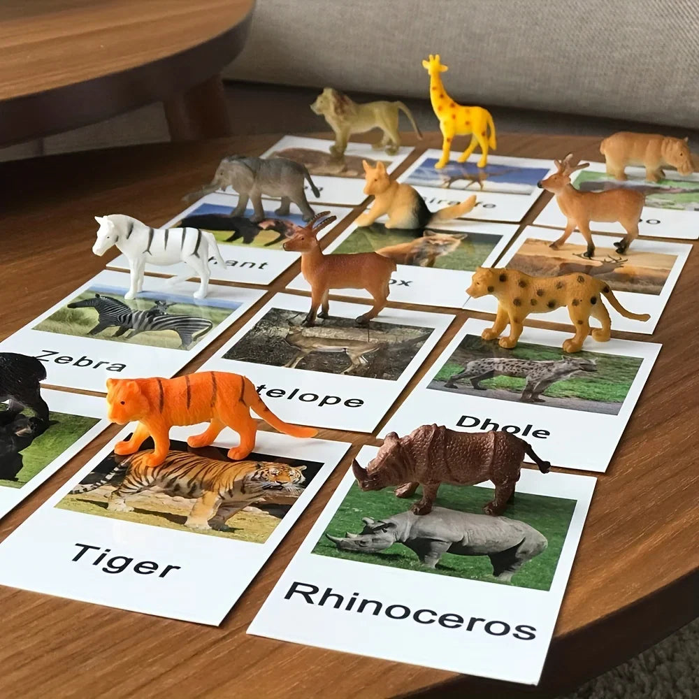 Montessori Animal Matching Cards - Language Learning Cognitive Toy for Kids, Insect Farm Zoo, Educational Preschool Toy for 1-2 Years Old Toddlers