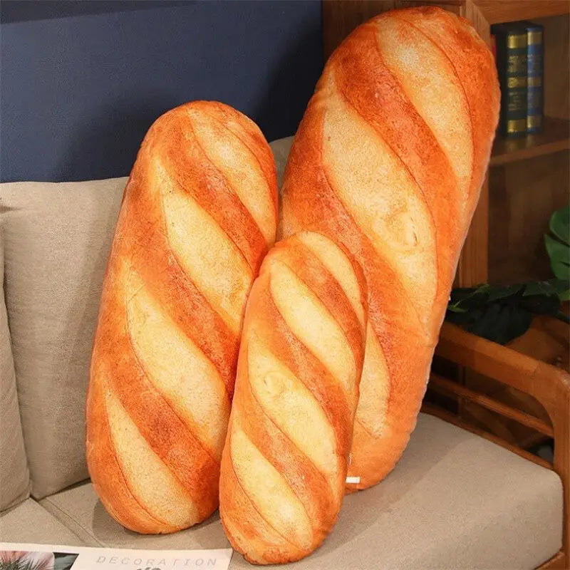 3D Bread Plush Pillow – Toast Food Cushion