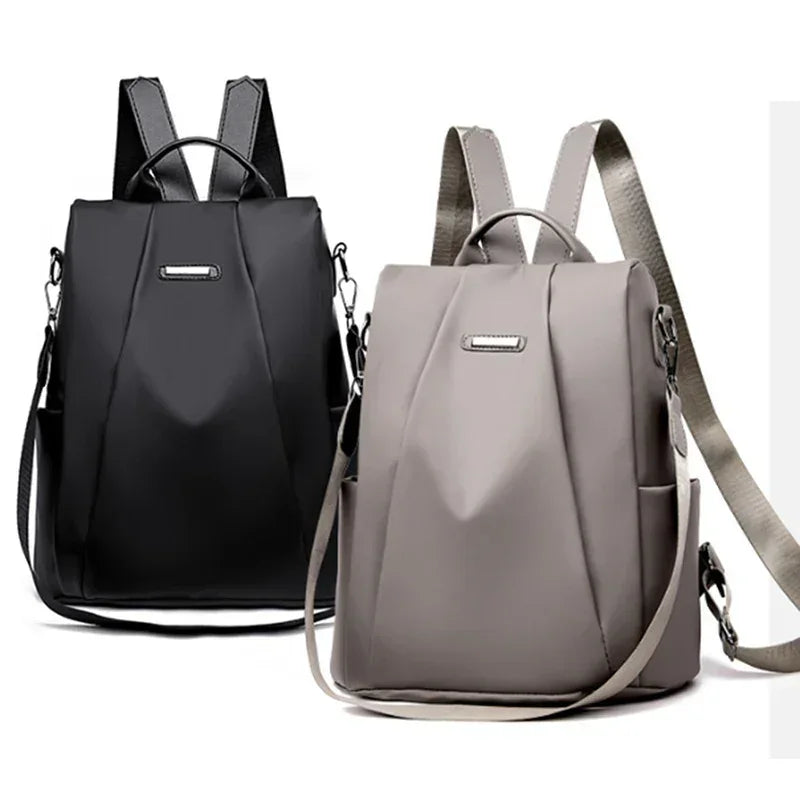 New fashion nylon solid color lightweight waterproof large capacity detachable shoulder strap multi functional women's backpack
