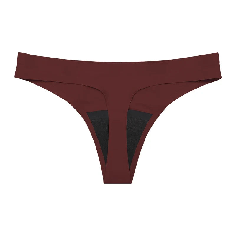 New Design Seamless Low Waist Leak Proof 4 Layer Menstrual Panties Washable Light Flow Period Panties For Women Thong
