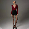 Ahagaga Fashion Women's Bodysuits Solid Regular Long Sleeves Deep V-Neck Basic Tops Skinny Streetwear Slim Fit Female T Shirts