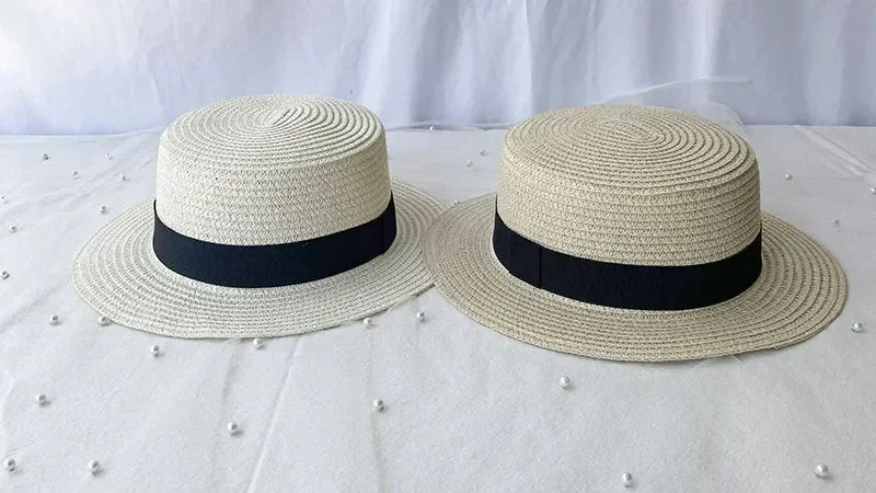 Korean Summer Men's and Women's Top Hats Straw Hats Sunshade Sunscreen Hats Beach Vacation Travel Hat