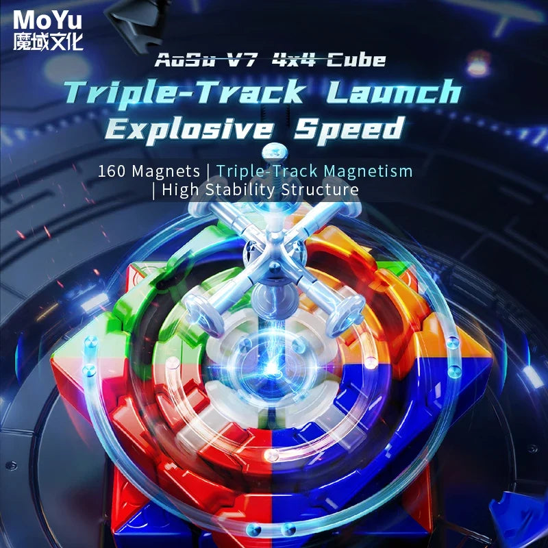Magnetic 4x4 UV Speed Cube