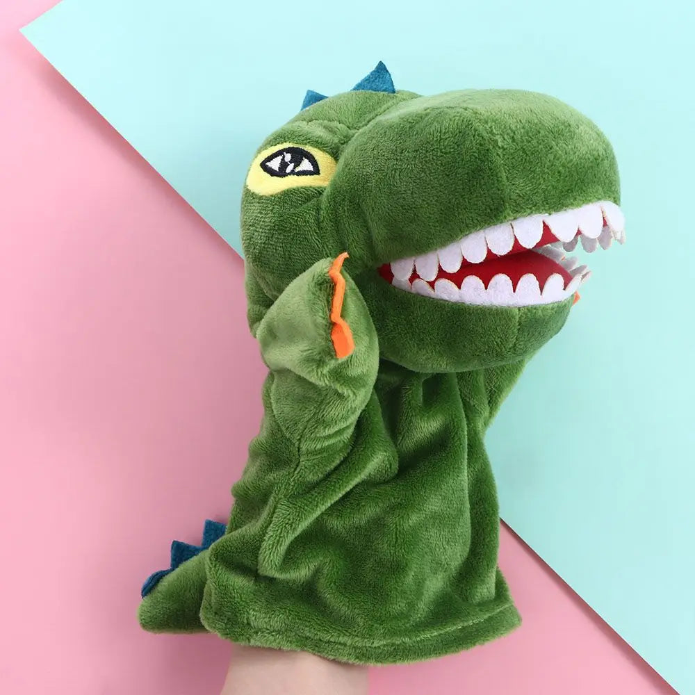 Stuffed Bear and Shark Hand and Finger Puppets, Plush Animal Dolls for Children