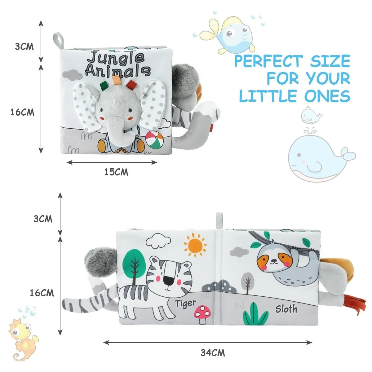 3D Cloth Baby Book - Touch & Feel Crinkle Soft Sensory Book for Infants & Toddlers