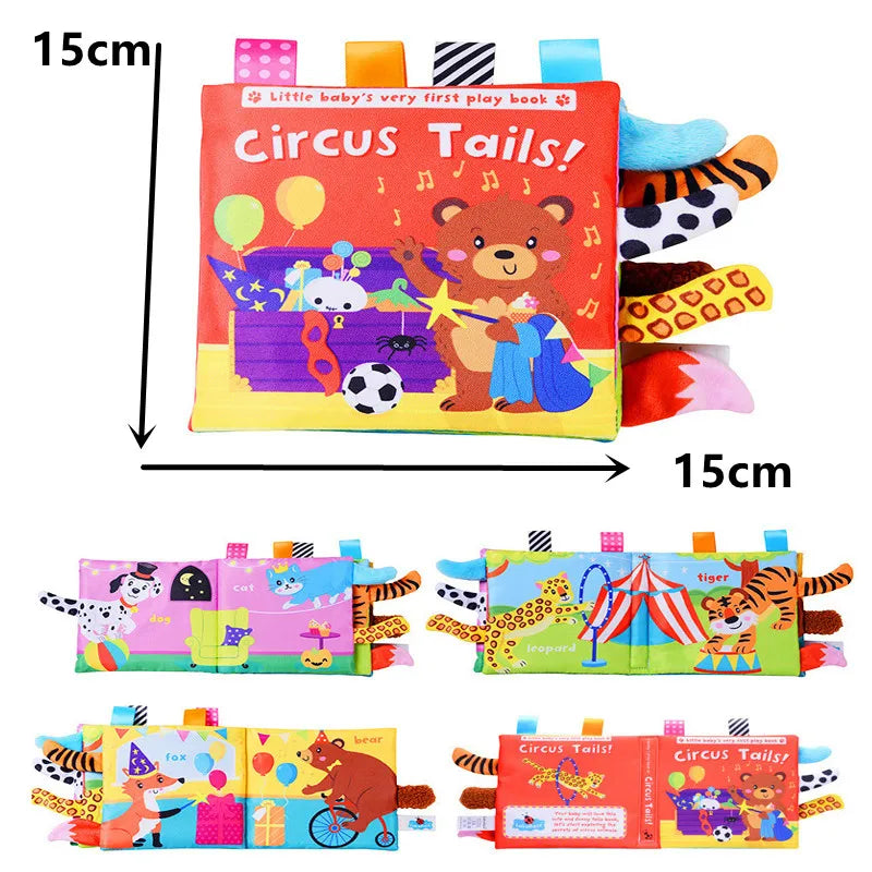 New 3D Visual Tail Cloth Book - Baby Tear-Resistant, Biteable Cognitive Tool, Interactive Parent-Child Fun, Toddlers Enlightenment Toys