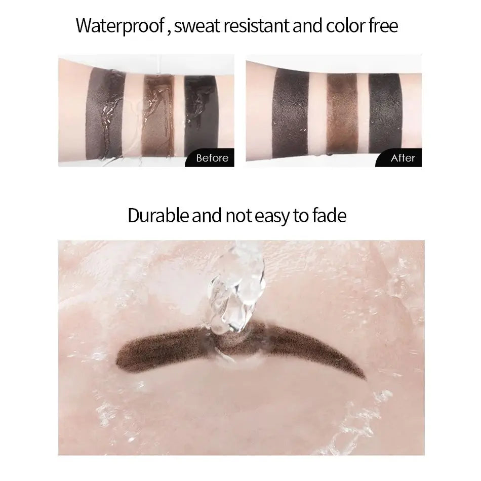 Waterproof Henna Brow Tint Kit Professional Salon Formula Long-Lasting Natural Eyebrow Dye Black&Brown Easy to Use at Home