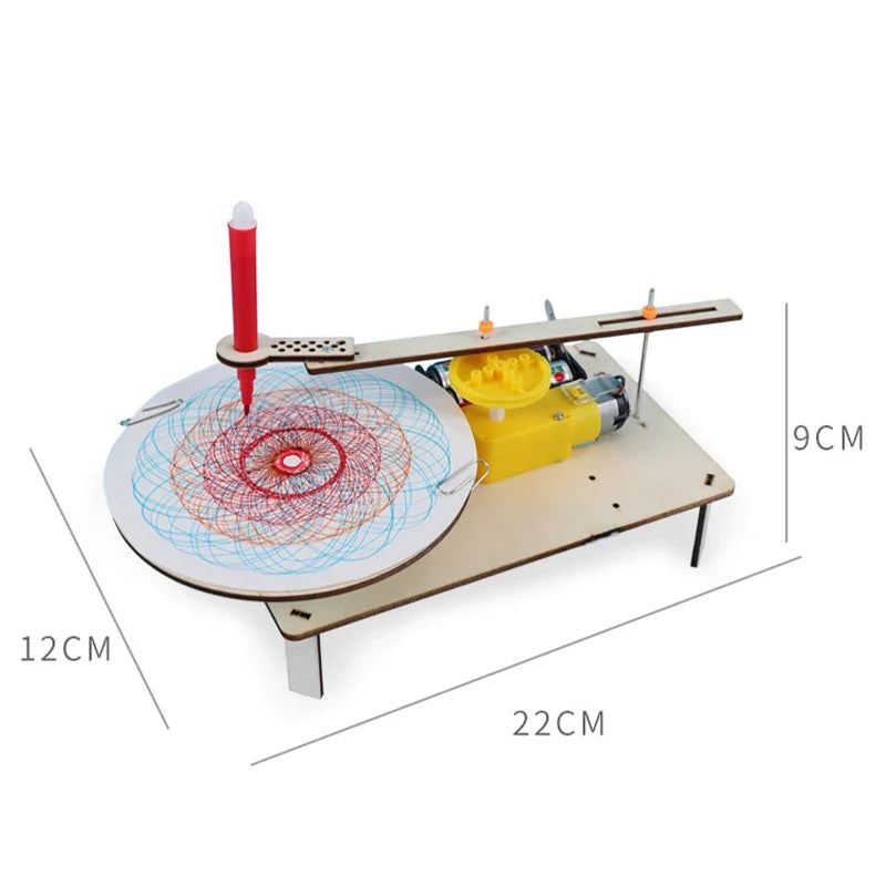 DIY Wooden Electric Plotter Drawing Robot - STEM Science Electronics Kit, Automatic Painting Experiment Toy for Kids