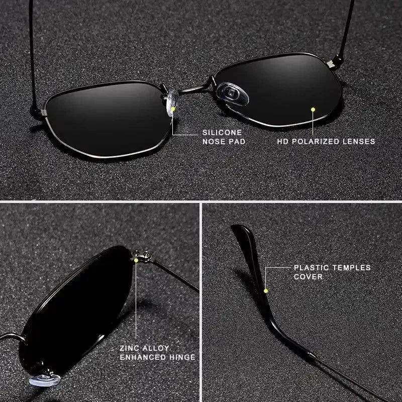 KINGSEVEN Fashion Women Polygon Sunglasses Men Polarized UV400 Sunscreen Round Thin Frame Glassses Luxury Causal Driving Eyewear