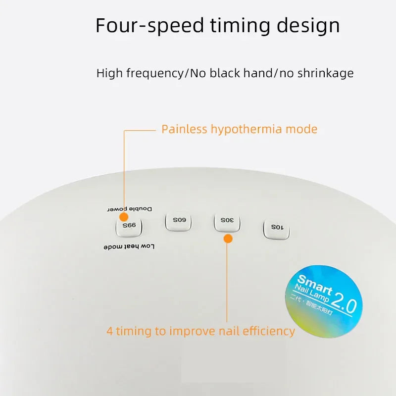 Professional Nail Lamp For Manicure With 4 Timers Setting 48W UV LED Nail Lamp Nails For Fast Curing Gel Nail Polish For Salon