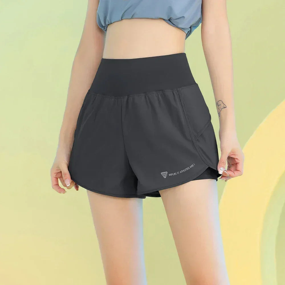 PHIGEER Yoga Shorts for Women Lightweight Gym Cycling Workout Shorts with Pocket Breathable Running Sweatpants Athletic Clothes