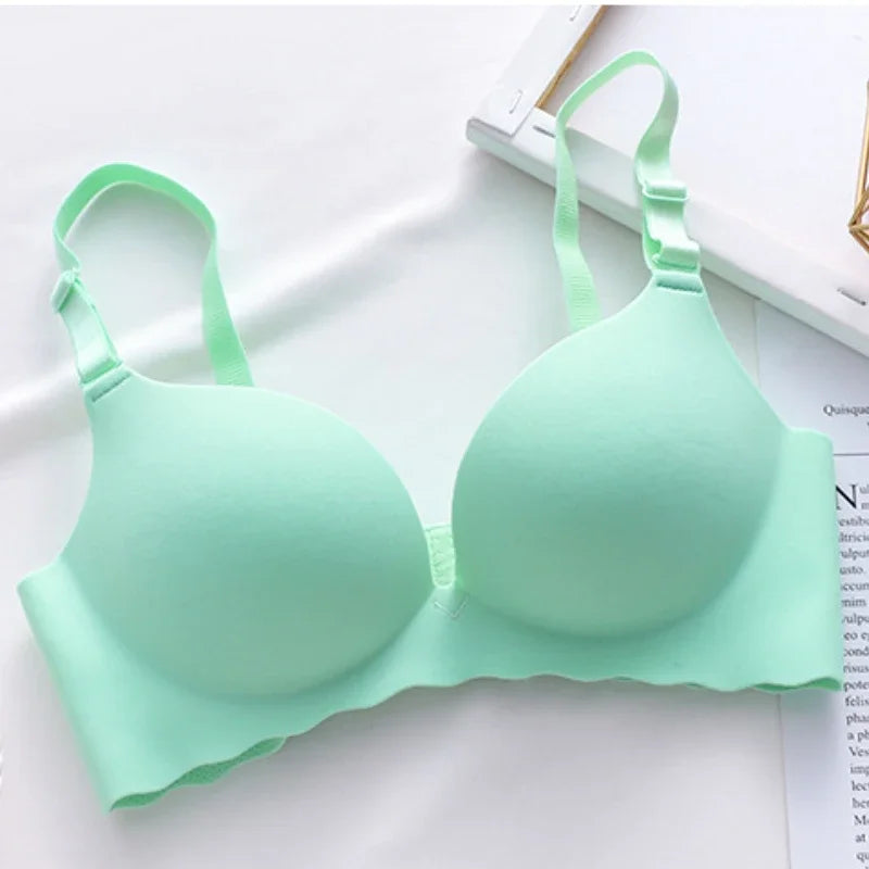 Sexy Push Up Bra Corset Wireless One-Piece Breathable Underwear Gathered Uphold Bra Set for Women Lingerie Seamless Bralette