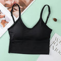 Women Bra Ice Silk Backless Open Back Tank Top Seamless Bralette U Type Low Back Bras Push Up Wirefree Underwear Sexy Sports