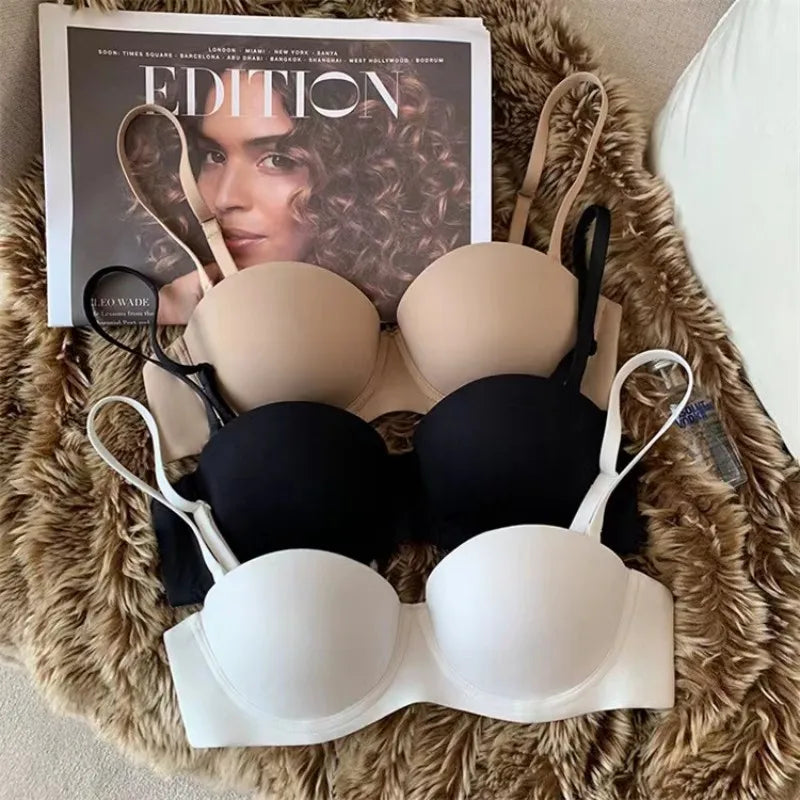 Seamless Bras For Women Underwear Push Up Bra 1/2 Cup Bralette Comfort Soft Invisible Brassiere Non-wire Simple Sexy Lingerie